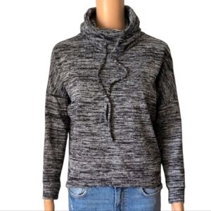 Stella Cruz Charcoal Heather Pullover Cowl Neck Top SZ M/L